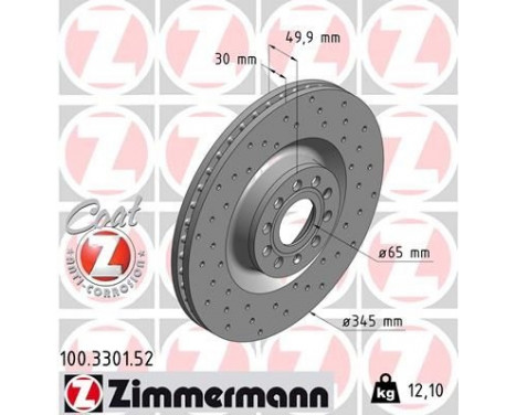 Brake Disc SPORT BRAKE DISC COAT Z 100.3301.52 Zimmermann, Image 2