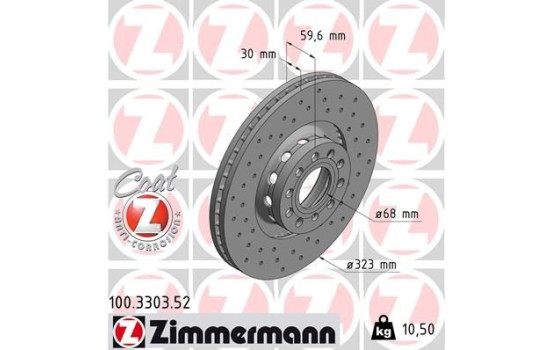 Brake Disc SPORT BRAKE DISC COAT Z 100.3303.52 Zimmermann, Image 2