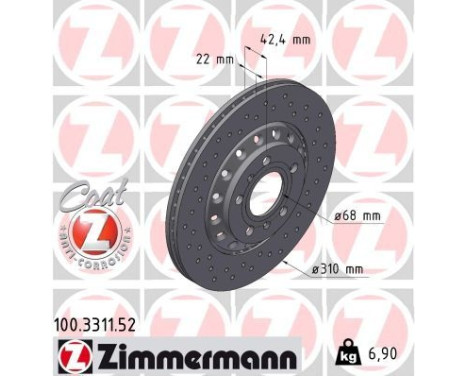 Brake Disc SPORT BRAKE DISC COAT Z 100.3311.52 Zimmermann, Image 2