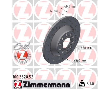 Brake Disc SPORT BRAKE DISC COAT Z 100.3320.52 Zimmermann, Image 2