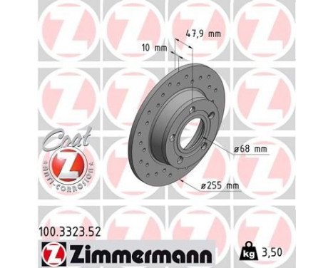 Brake Disc SPORT BRAKE DISC COAT Z 100.3323.52 Zimmermann, Image 2
