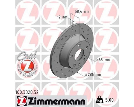 Brake Disc SPORT BRAKE DISC COAT Z 100.3328.52 Zimmermann
