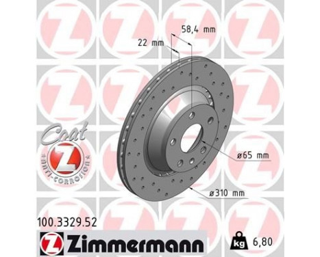 Brake Disc SPORT BRAKE DISC COAT Z 100.3329.52 Zimmermann, Image 2