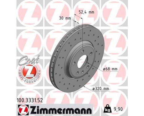 Brake Disc SPORT BRAKE DISC COAT Z 100.3331.52 Zimmermann, Image 2