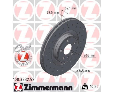Brake Disc SPORT BRAKE DISC COAT Z 100.3332.52 Zimmermann, Image 2