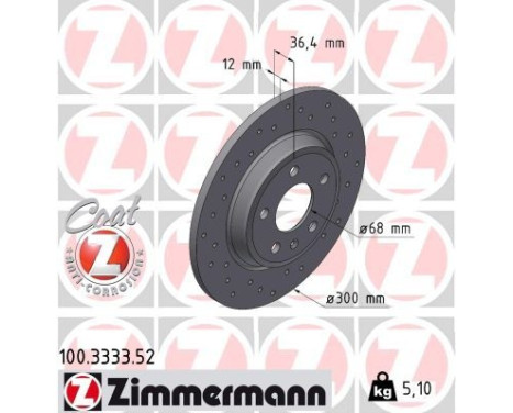 Brake disc SPORT BRAKE DISC COAT Z 100.3333.52 Zimmermann, Image 2