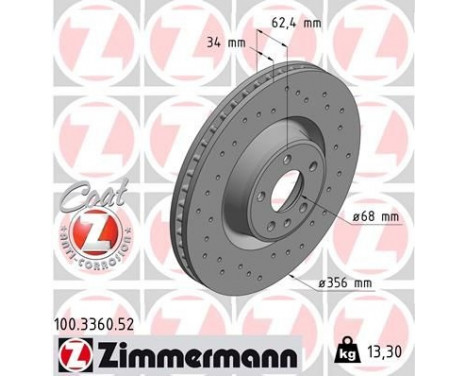 Brake Disc SPORT BRAKE DISC COAT Z 100.3360.52 Zimmermann