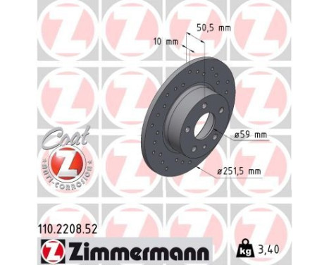 Brake Disc SPORT BRAKE DISC COAT Z 110.2208.52 Zimmermann, Image 2