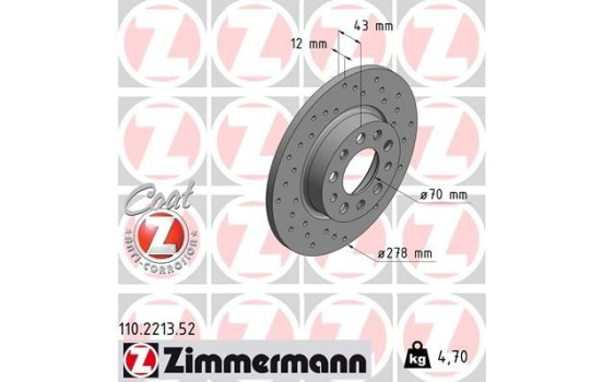 Brake Disc SPORT BRAKE DISC COAT Z 110.2213.52 Zimmermann