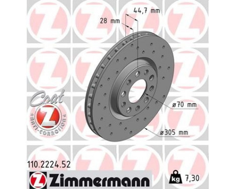 Brake Disc SPORT BRAKE DISC COAT Z 110.2224.52 Zimmermann, Image 2