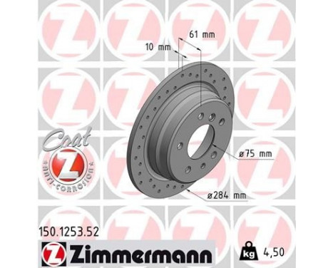 Brake Disc SPORT BRAKE DISC COAT Z 150.1253.52 Zimmermann, Image 2