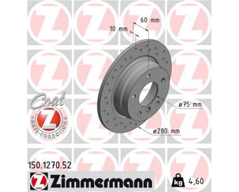 Brake Disc SPORT BRAKE DISC COAT Z 150.1270.52 Zimmermann, Image 2