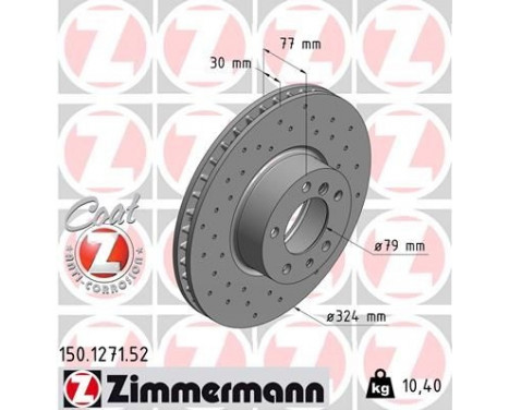 Brake Disc SPORT BRAKE DISC COAT Z 150.1271.52 Zimmermann, Image 2