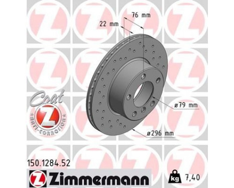 Brake Disc SPORT BRAKE DISC COAT Z 150.1284.52 Zimmermann, Image 2