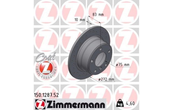 Brake Disc SPORT BRAKE DISC COAT Z 150.1287.52 Zimmermann, Image 2