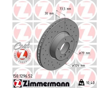 Brake Disc SPORT BRAKE DISC COAT Z 150.1296.52 Zimmermann, Image 2