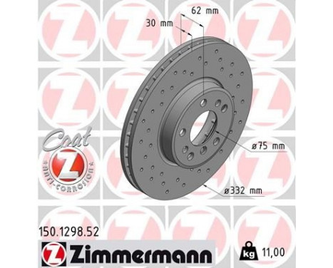 Brake Disc SPORT BRAKE DISC COAT Z 150.1298.52 Zimmermann, Image 2