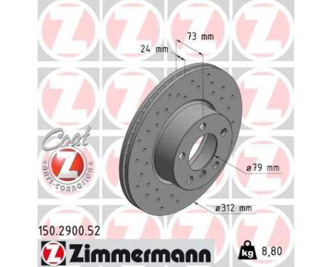 Brake Disc SPORT BRAKE DISC COAT Z 150.2900.52 Zimmermann, Image 2
