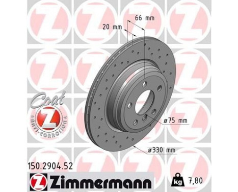 Brake Disc SPORT BRAKE DISC COAT Z 150.2904.52 Zimmermann, Image 2