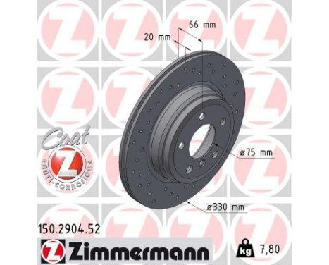 Brake Disc SPORT BRAKE DISC COAT Z 150.2904.52 Zimmermann, Image 2