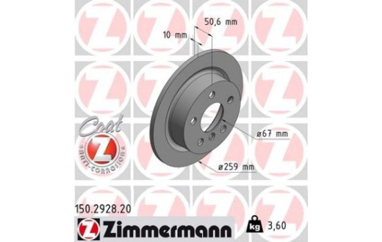 Brake Disc SPORT BRAKE DISC COAT Z 150.2928.52 Zimmermann
