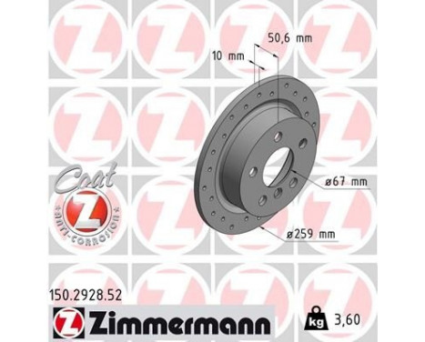 Brake Disc SPORT BRAKE DISC COAT Z 150.2928.52 Zimmermann, Image 2