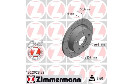 Brake Disc SPORT BRAKE DISC COAT Z 150.2928.52 Zimmermann, Image 2