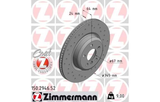 Brake Disc SPORT BRAKE DISC COAT Z 150.2946.52 Zimmermann