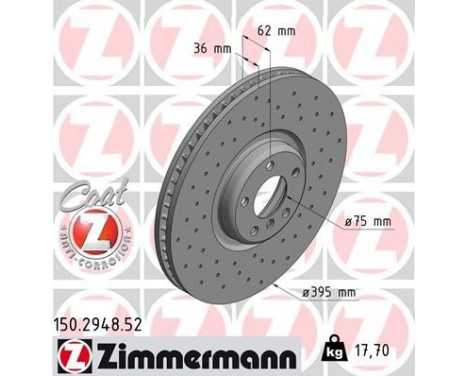 Brake Disc SPORT BRAKE DISC COAT Z 150.2948.52 Zimmermann