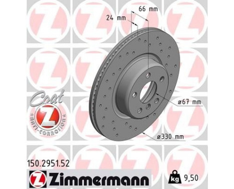 Brake Disc SPORT BRAKE DISC COAT Z 150.2951.52 Zimmermann