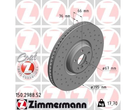 Brake disc SPORT BRAKE DISC COAT Z 150.2988.52 Zimmermann