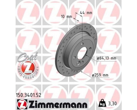 Brake Disc SPORT BRAKE DISC COAT Z 150.3401.52 Zimmermann, Image 2