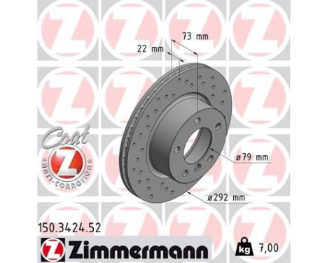 Brake Disc SPORT BRAKE DISC COAT Z 150.3424.52 Zimmermann, Image 2