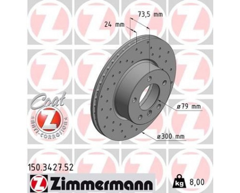 Brake Disc SPORT BRAKE DISC COAT Z 150.3427.52 Zimmermann, Image 2