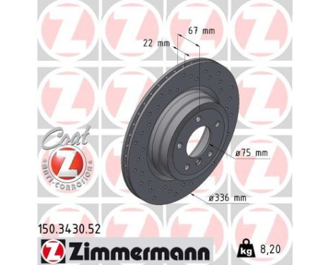 Brake Disc SPORT BRAKE DISC COAT Z 150.3430.52 Zimmermann, Image 2