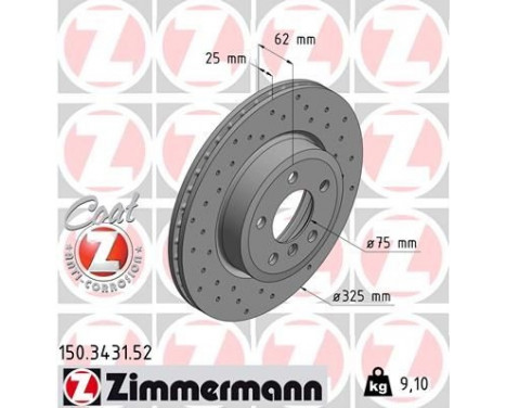 Brake Disc SPORT BRAKE DISC COAT Z 150.3431.52 Zimmermann, Image 2