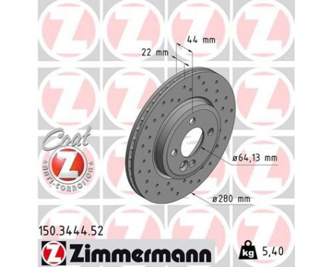 Brake Disc SPORT BRAKE DISC COAT Z 150.3444.52 Zimmermann, Image 2