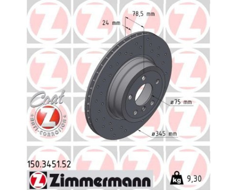 Brake Disc SPORT BRAKE DISC COAT Z 150.3451.52 Zimmermann, Image 2