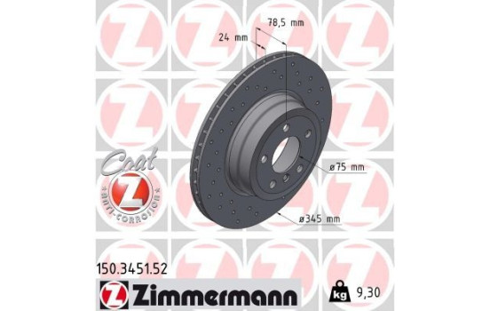 Brake Disc SPORT BRAKE DISC COAT Z 150.3451.52 Zimmermann, Image 2