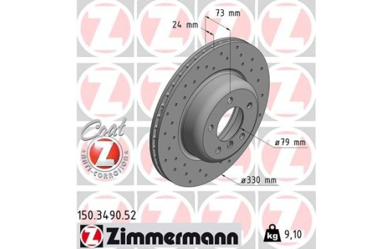 Brake Disc SPORT BRAKE DISC COAT Z 150.3490.52 Zimmermann, Image 2