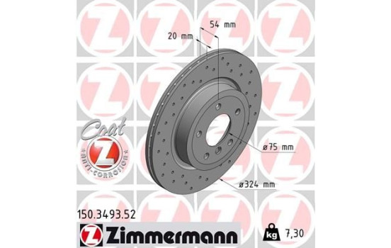 Brake Disc SPORT BRAKE DISC COAT Z 150.3493.52 Zimmermann, Image 2