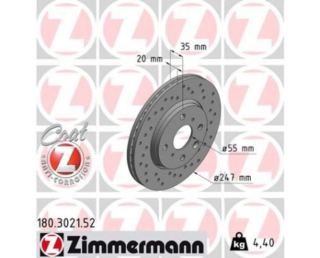 Brake Disc SPORT BRAKE DISC COAT Z 180.3021.52 Zimmermann, Image 2