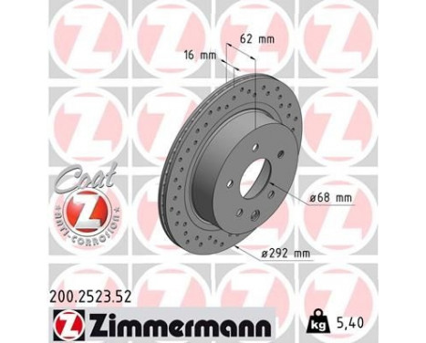 Brake Disc SPORT BRAKE DISC COAT Z 200.2523.52 Zimmermann, Image 2