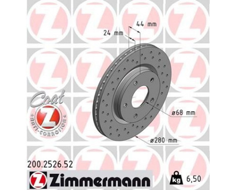 Brake Disc SPORT BRAKE DISC COAT Z 200.2526.52 Zimmermann, Image 2