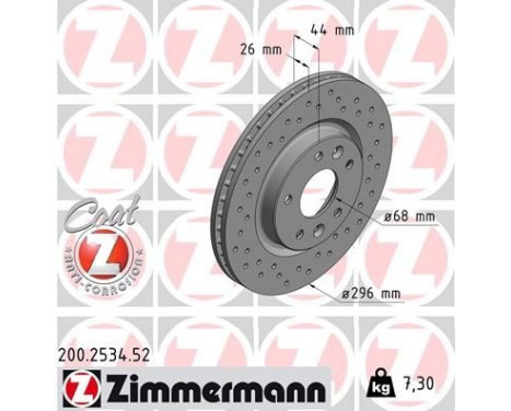 Brake Disc SPORT BRAKE DISC COAT Z 200.2534.52 Zimmermann, Image 2