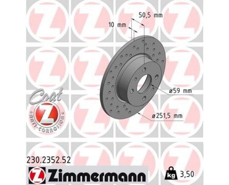 Brake Disc SPORT BRAKE DISC COAT Z 230.2352.52 Zimmermann, Image 2