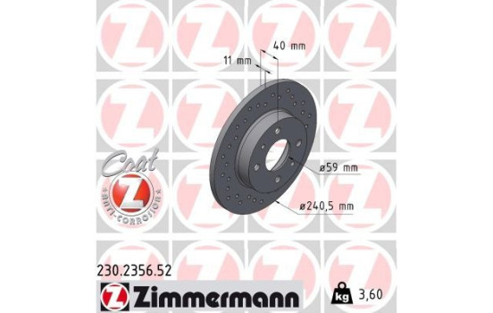Brake Disc SPORT BRAKE DISC COAT Z 230.2356.52 Zimmermann, Image 2