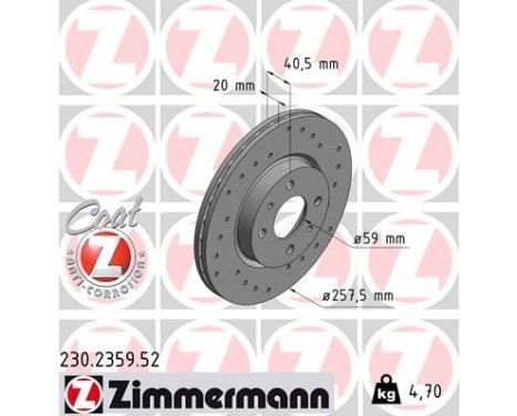 Brake Disc SPORT BRAKE DISC COAT Z 230.2359.52 Zimmermann, Image 2