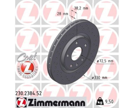 Brake Disc SPORT BRAKE DISC COAT Z 230.2384.52 Zimmermann, Image 2