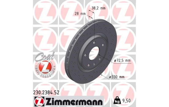 Brake Disc SPORT BRAKE DISC COAT Z 230.2384.52 Zimmermann, Image 2